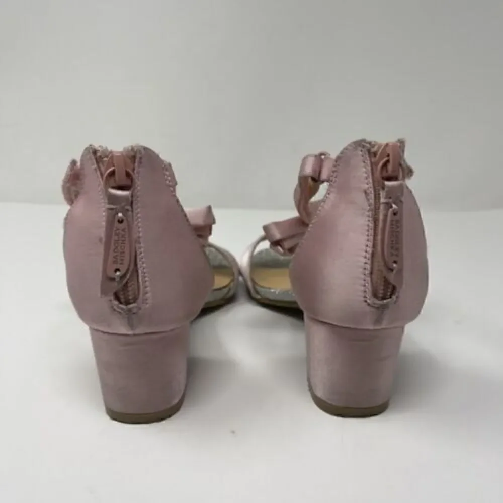 Kids Dress Shoes Girls Badgley Mischka Size 1 Heels Sparkly Gold Pernia Velma